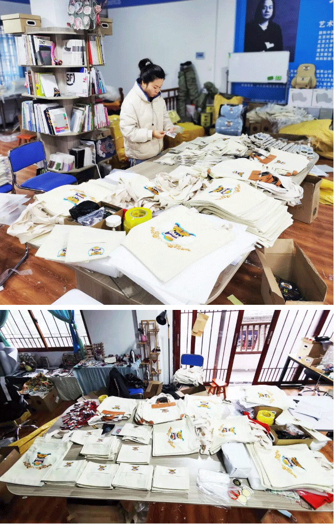 “拇指工坊”出品的第一批“平安虎”汽车用品套装制作完成，正运送至小拇指门店……_08.gif